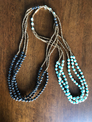 Layered Recycled Paper Bead Necklace