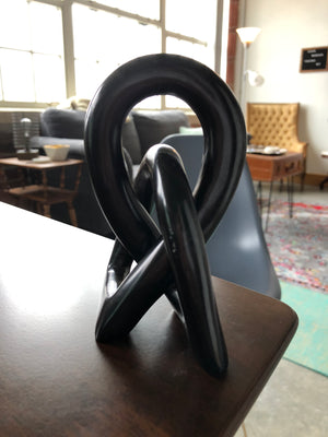 Black Soapstone Love Knot Sculpture