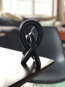 Black Soapstone Love Knot Sculpture